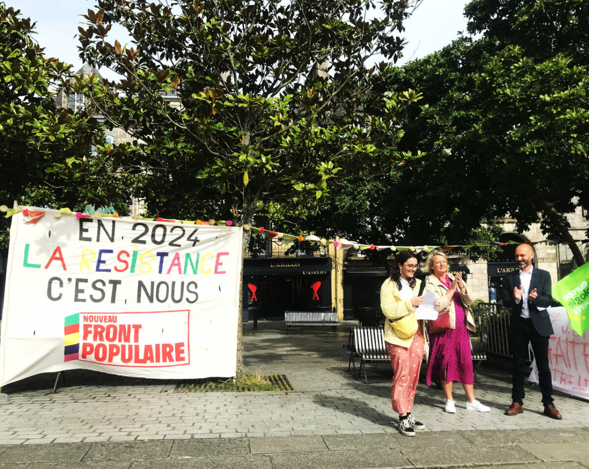 Les candidats NFP et la Maire de Quimper, Isabelle Assih, au centre